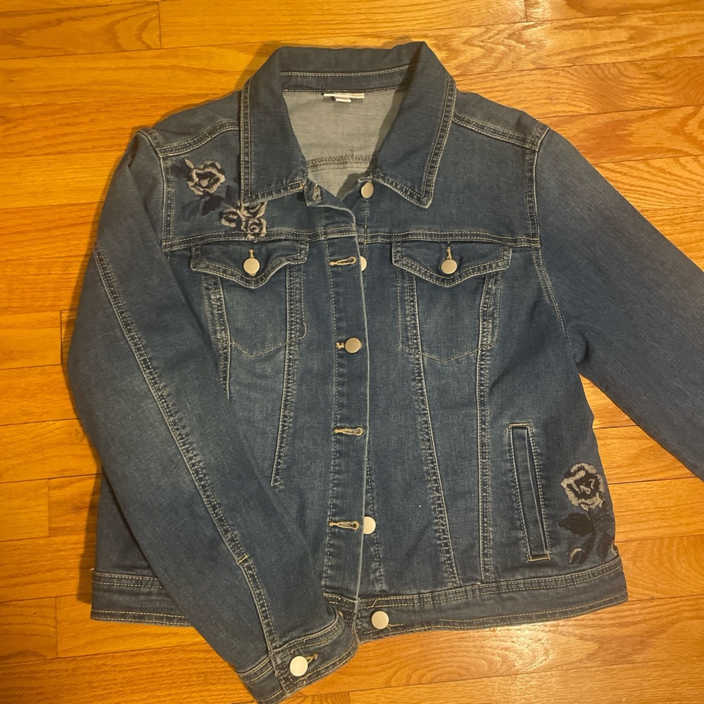 Dressbarn embroidered denim jacket  
Never worn